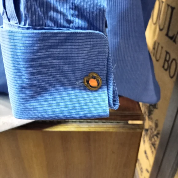 Ermenegildo Zegna Dress Shirt, French Cuffs, 16 1/2 - Picture 4 of 12